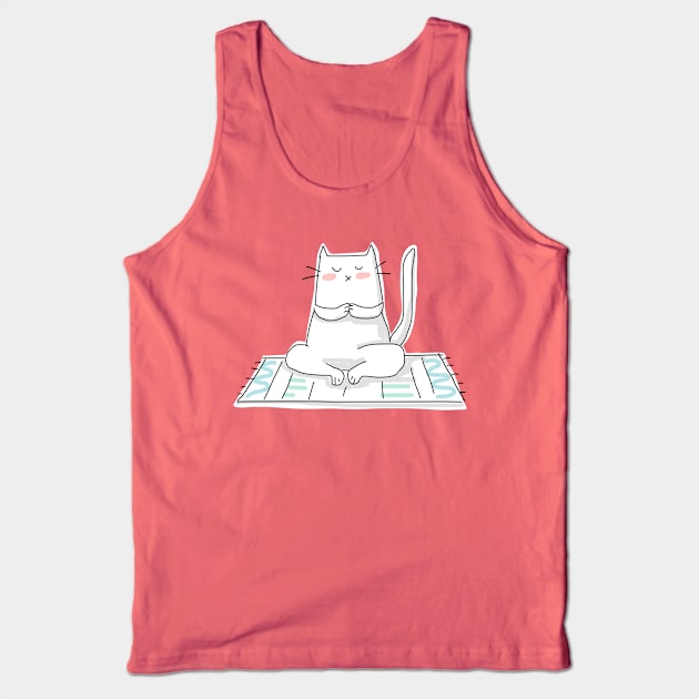 Zen Cat Doing Yoga Tank Top by HappyCatPrints